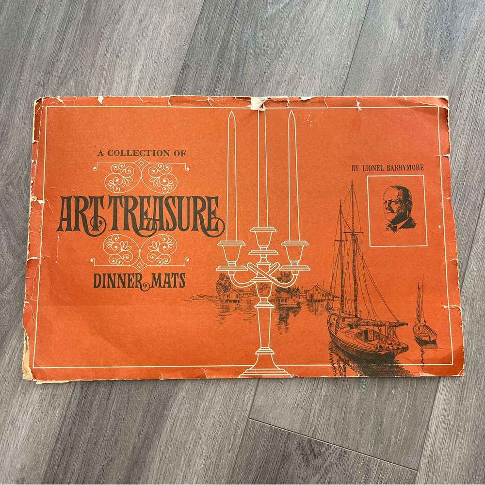 Art Treasure Dinner Mats Vintage Orange Cover by Lionel Barrymore